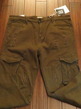 NEW WITH TAGS Blind Trust Mens 40W x 34L Distressed Cargo Pants Streetwear Jeans